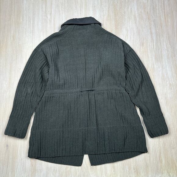 FLX Commuter Ribbed Knit Drawstring Waist Full Zip Cozy Casual Jacket Large - Picture 6 of 13